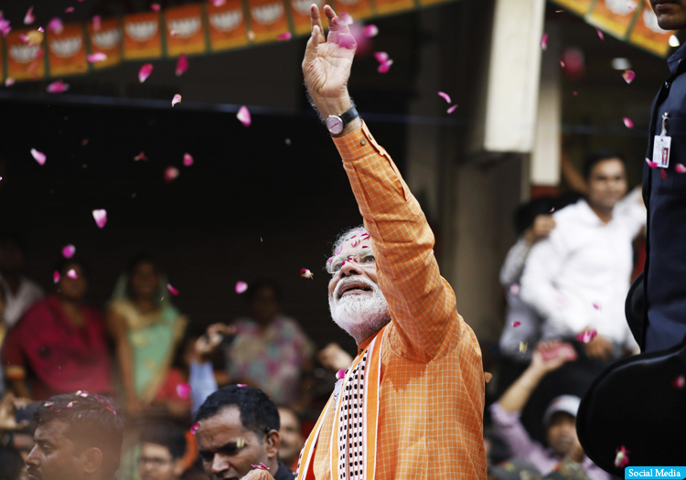 نارندرا مودی در آستانه پیروزی انتخابات پارلمانی هند؛ «… هند دوباره برنده میشود»