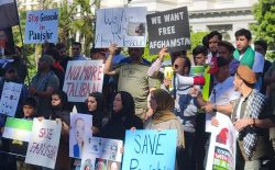 اعتراض شهروندان افغانستان مقیم امریکا؛ نسل‌کشی تاجیک‌ها و هزاره‌ها متوقف شود